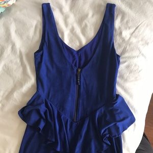 Ladakh tight blue peplum suede-like dress